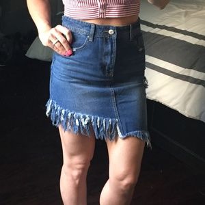 High Waisted Denim Skirt